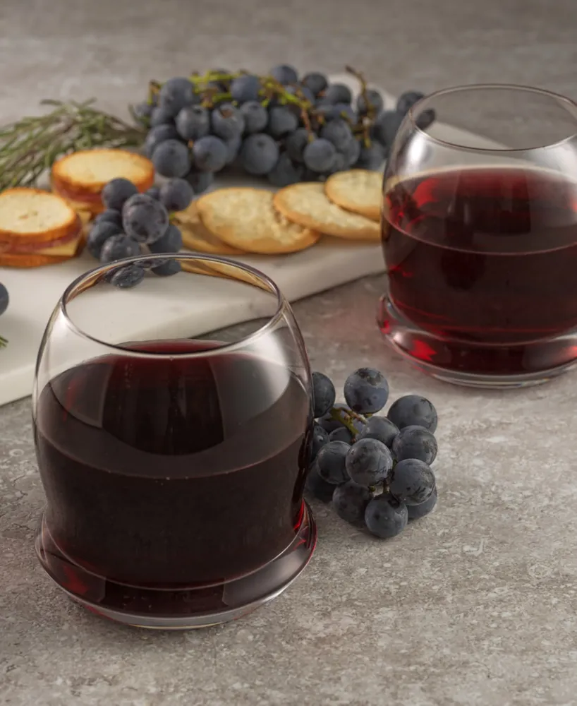 JoyJolt Cosmo Stem Less Wine Glasses - Set of 2