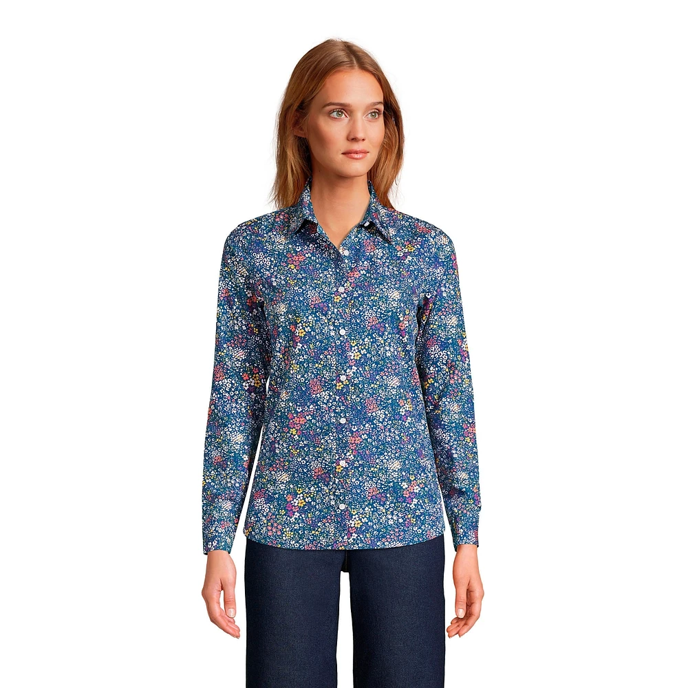 Lands' End Women's Wrinkle Free No Iron Button Front Shirt