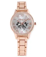 Accutime Unisex Disney 100th Anniversary Analog Rose Gold-Tone Alloy Watch 26mm