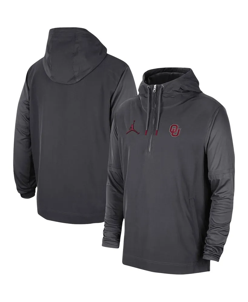 Men's Jordan Anthracite Oklahoma Sooners Player Half-Zip Jacket