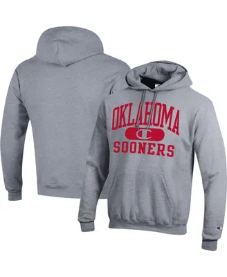 Men's Champion Heather Gray Oklahoma Sooners Arch Pill Pullover Hoodie