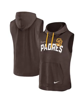 Men's Nike Brown San Diego Padres Athletic Sleeveless Hooded T-shirt