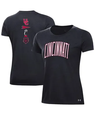 Women's Under Armour Black Cincinnati Bearcats Two-Hit T-shirt
