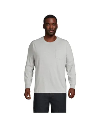 Lands' End Big & Tall Super-t Long Sleeve T-Shirt with Pocket