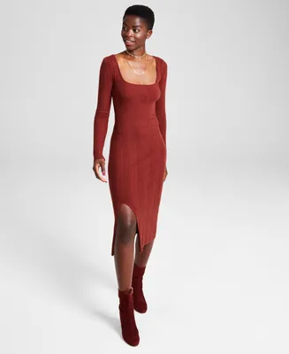 And Now This Women's Square-Neck Sweater Dress, Created for Macy's