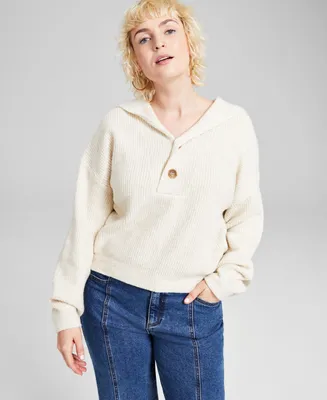 And Now This Women's Button-Front Hooded Sweater, Created for Macy's