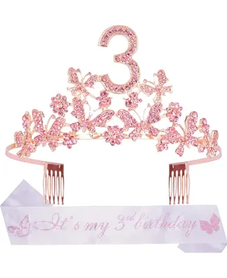 3rd Birthday Sash and Tiara Set for Girls - Perfect for Princess Party and Birthday Gifts