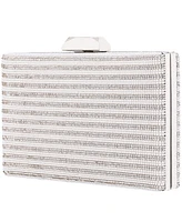 Nina Imitation Pearl and Crystal Minaudiere Clutch