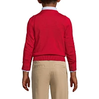 Lands' End Boys School Uniform Cotton Modal Fine Gauge V-neck Sweater