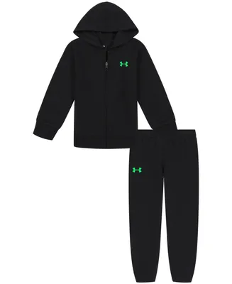 Under Armour Little Boys Branded Logo Zip-Up Hoodie and Joggers Set