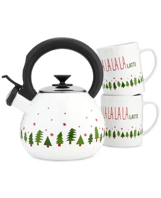 The Cellar Enamel Tea Kettle & Stoneware Mug Set, Created for Macy's
