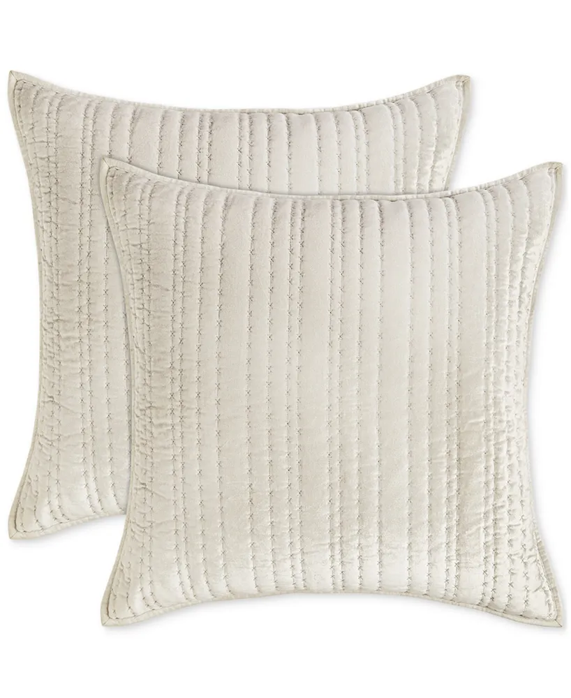 Hotel Collection Variegated Stripe Velvet Quilted 2-Pc. Sham Set, European, Created for Macy's