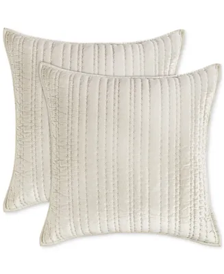 Closeout! Hotel Collection Variegated Stripe Velvet Quilted 2-Pc. Sham Set, European, Created for Macy's