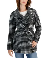 Bcx Juniors' Micro-Fleece Double-Breasted Belted Coat