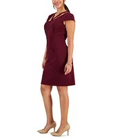 Connected Plus Short-Sleeve Sheath Dress