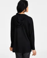 Style & Co Women's Waffle-Knit Hoodie Tunic, Created for Macy's