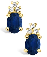 Macy's Sapphire (3 Ct. t.w.) and Diamond (1/5 Stud Earrings