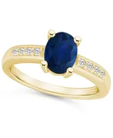 Sapphire (1-1/2 ct. t.w.) & Diamond (1/8 Ring 14k Gold