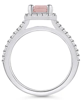 Macy's Morganite (1-3/8 ct. t.w.) and Diamond (1/2 Halo Ring 14K Gold