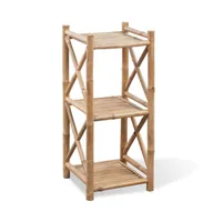 vidaXL 3-Tier Bamboo Shelf Square