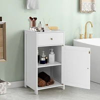 Costway Floor Storage Cabinet Bathroom Organizer Cupboard Drawer Shelf Bath Towel