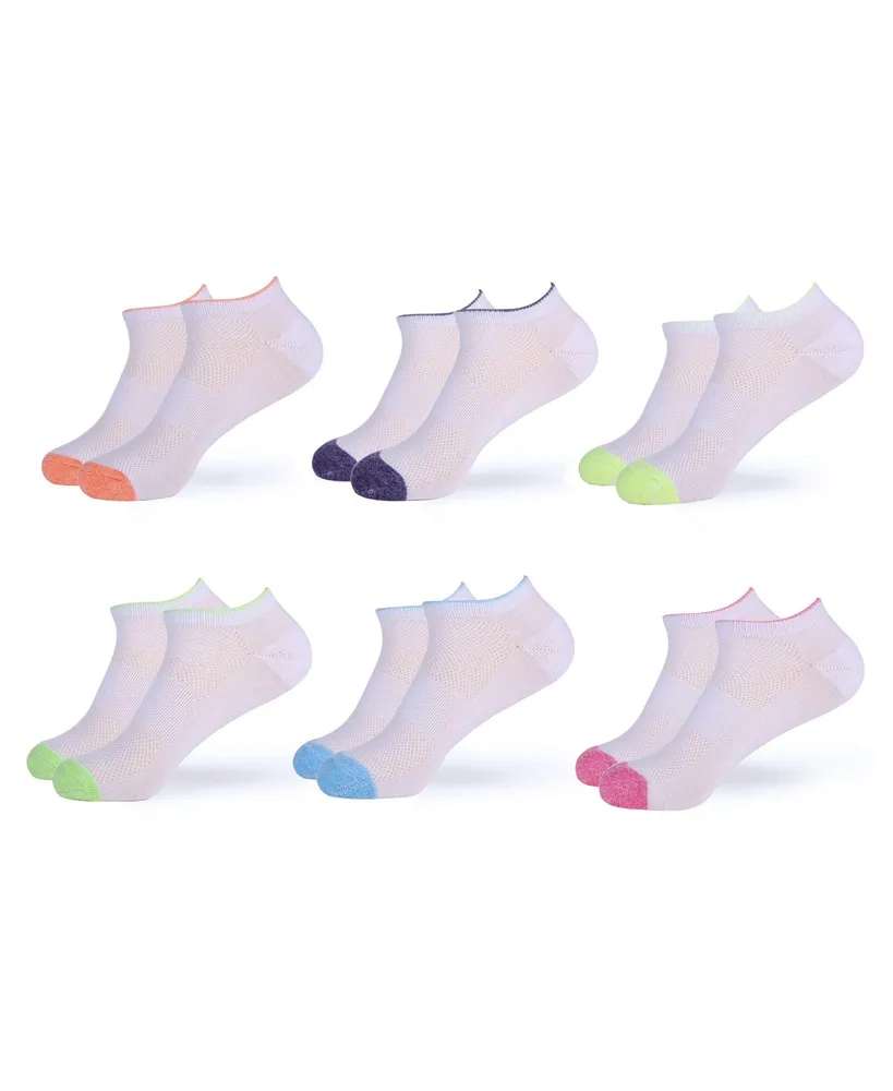 Gallery Seven Women's Alabaster No-Show Sports Socks 6 Pack