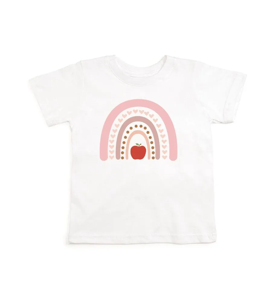 Sweet Wink Little and Big Girls Apple Rainbow Short Sleeve T-Shirt