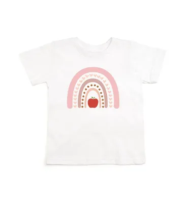 Sweet Wink Little and Big Girls Apple Rainbow Short Sleeve T-Shirt