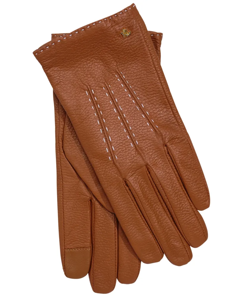 Lauren Ralph Pebble Textured Leather Gloves