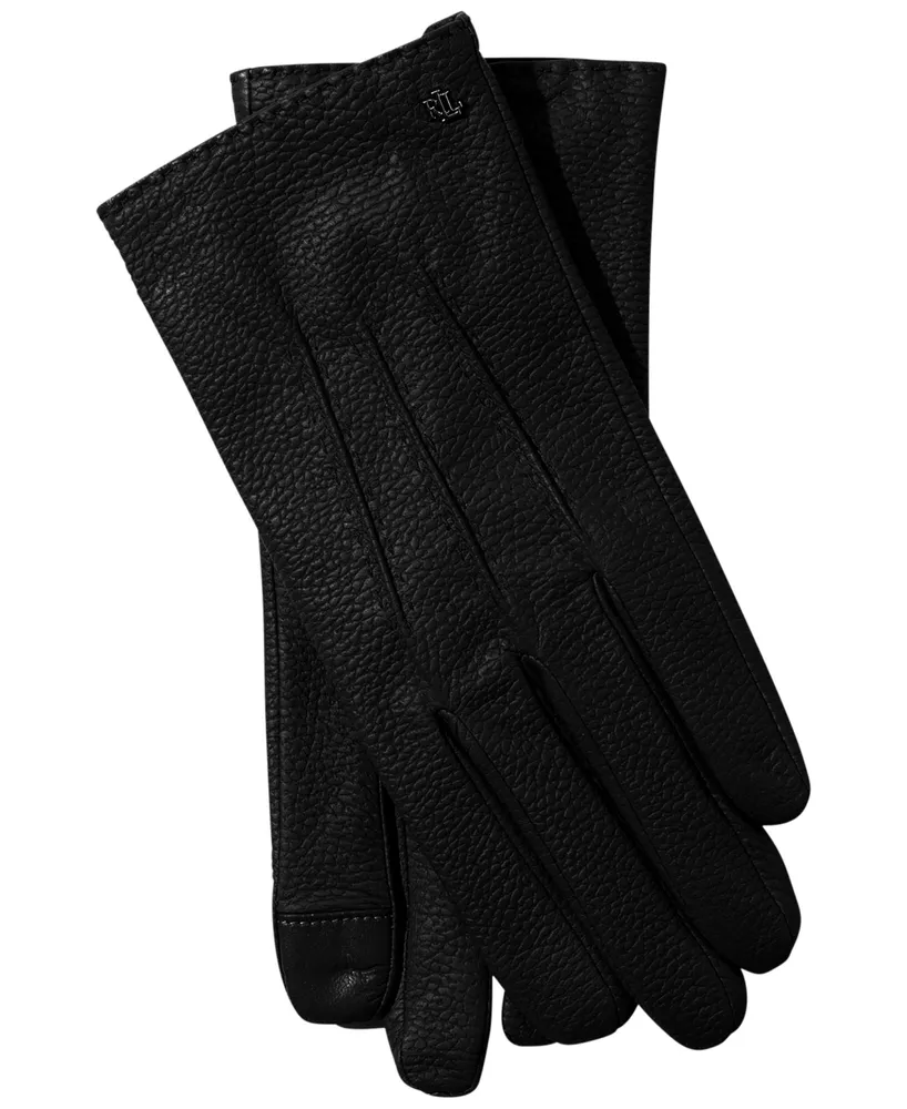 Lauren Ralph Pebble Textured Leather Gloves