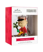 Hallmark Christmas Ornament Peanuts Charlie Brown Kneeling with Tree - Multi