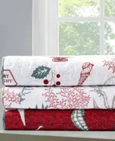 Videri Home Festive Seahorse Reversible 3 Piece Quilt Set Collection