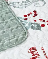 Videri Home Holiday Writing Reversible 3-Piece Quilt Set