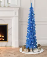 Puleo 4' Pre-Lit Artificial Alpine Pencil Tree