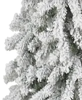 Puleo 6' Pre-Lit Flocked Alpine Artificial Tree