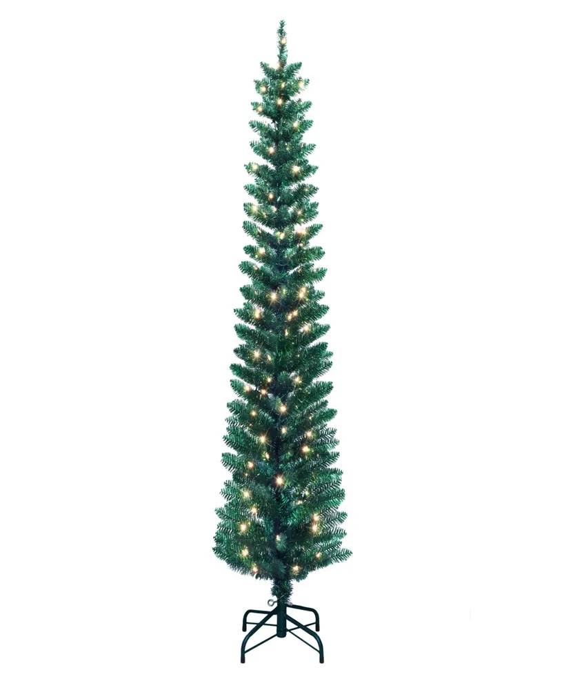 Puleo 6' Pre-Lit Tinsel Artificial Tree