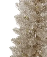 Puleo 7' Pre-Lit Tinsel Artificial Tree