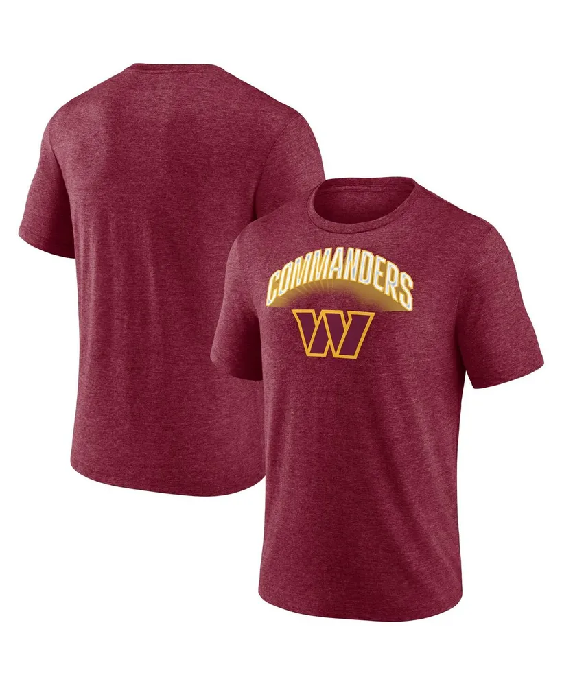 Men's Fanatics Heathered Burgundy Washington Commanders End Around Tri-Blend T-shirt