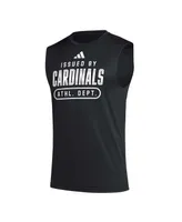 Men's adidas Black Louisville Cardinals Sideline Aeroready Pregame Tank Top