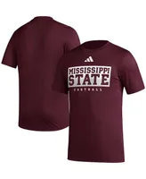 Men's adidas Maroon Mississippi State Bulldogs Football Practice Aeroready Pregame T-shirt