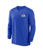 Men's Nike Royal Los Angeles Rams 2023 Sideline Performance Long Sleeve Quarter-Zip Top