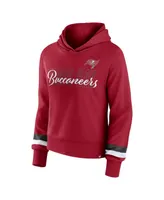 Women's Fanatics Red Tampa Bay Buccaneers Over Under Pullover Hoodie