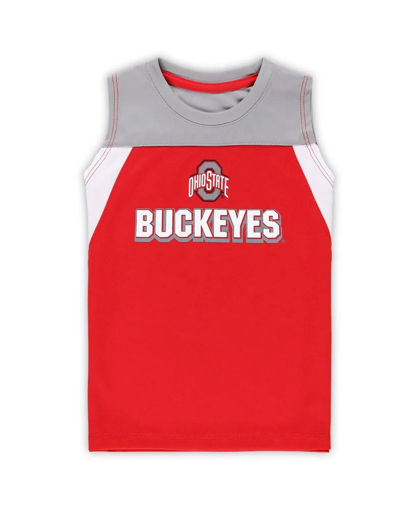 Toddler Boys and Girls Colosseum Scarlet Ohio State Buckeyes Ozone Tank Top Shorts Set