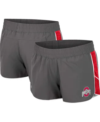 Women's Colosseum Gray Ohio State Buckeyes Pull The Switch Running Shorts