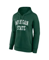 Women's Fanatics Green Michigan State Spartans Basic Arch Pullover Hoodie