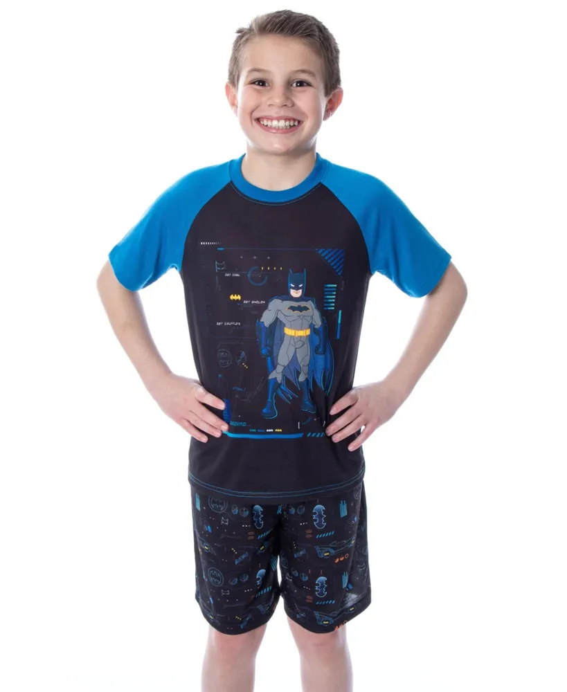 Dc Comics Boys' Batman Spec Readout Kids T-Shirt and Shorts Pajama Set