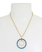 Robert Lee Morris Soho Blue Patina Orbital Pendant Necklace