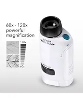 Dartwood Pocket Microscope - Mini Portable Microscope for Kids & Adults with Led - 60x-120x Magnification (White)