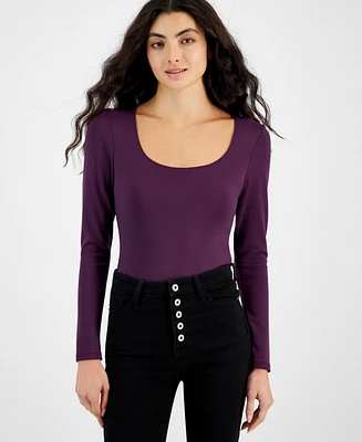And Now This Women's Ponte-Knit Long-Sleeve Scoop-Neck Bodysuit