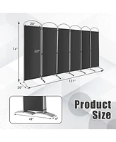 Costway 6 Panels Folding Privacy Screen 6 Ft Tall Fabric Privacy Screen for Home